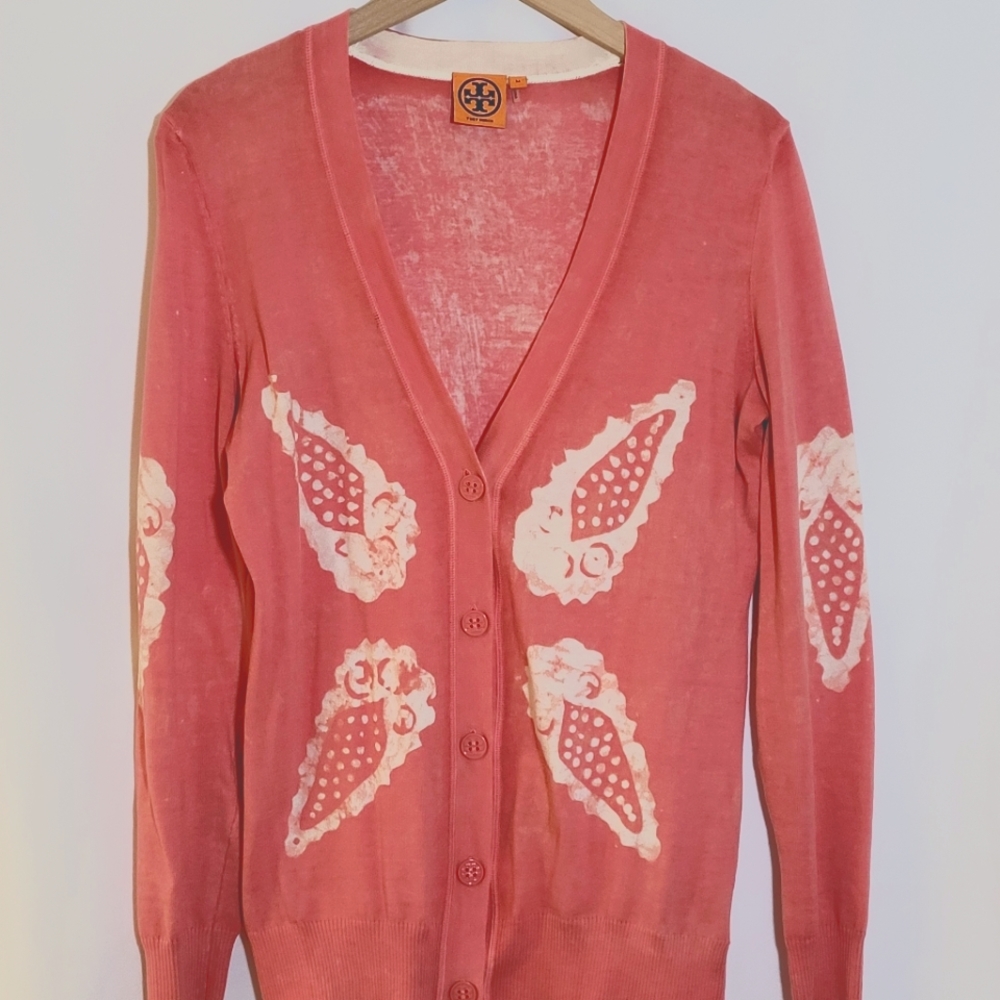 Tory Burch Cardigan - Coral Seashell